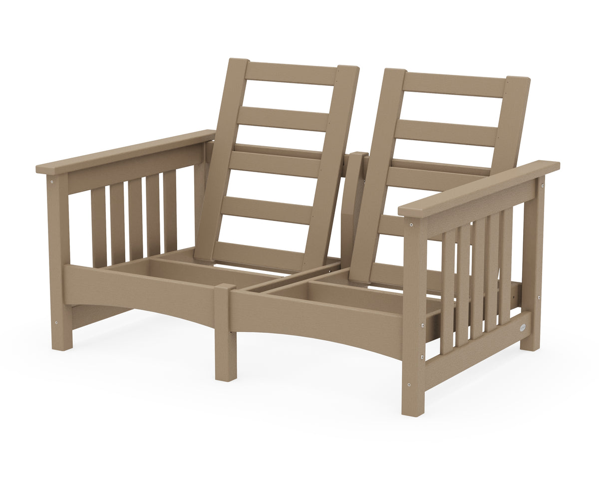 POLYWOOD Club Mission Loveseat Frame in Vintage Sahara