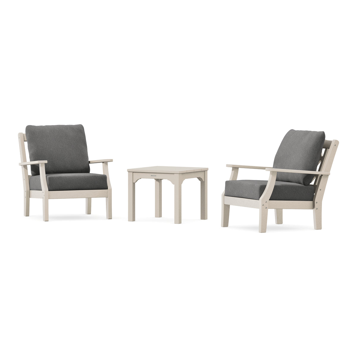 POLYWOOD Chinoiserie 3-Piece Deep Seating Set in Sand