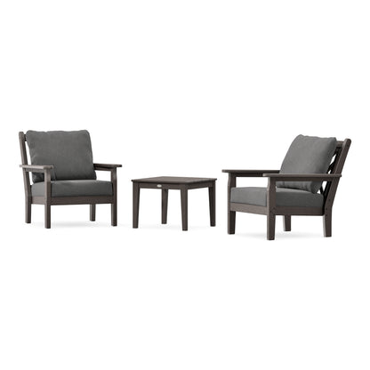 POLYWOOD Chippendale 3-Piece Deep Seating Set in Vintage Coffee