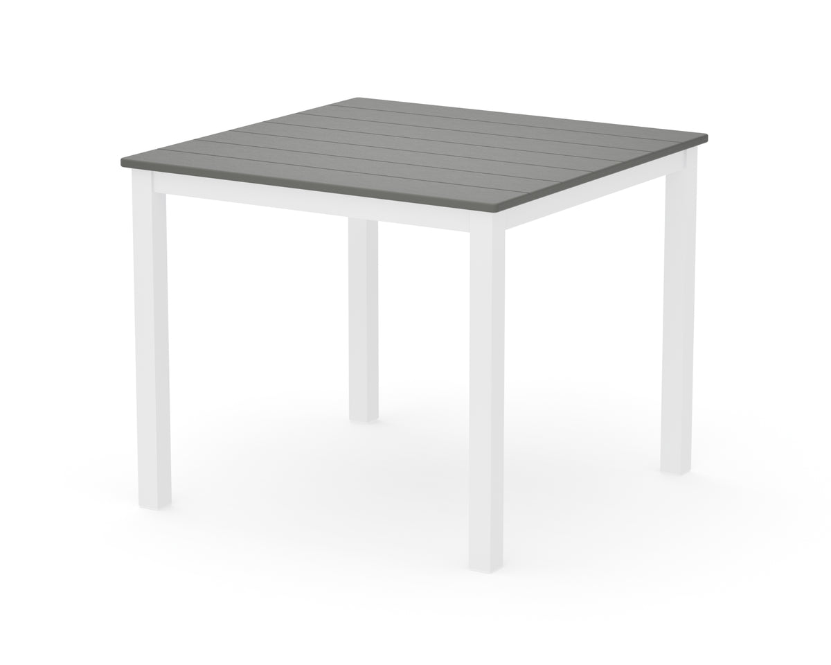 POLYWOOD Main Street 36" x 36" Dining Table in White / Slate Grey