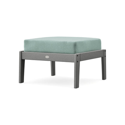 POLYWOOD Lakeside Deep Seating Ottoman in Slate Grey / Glacier Spa