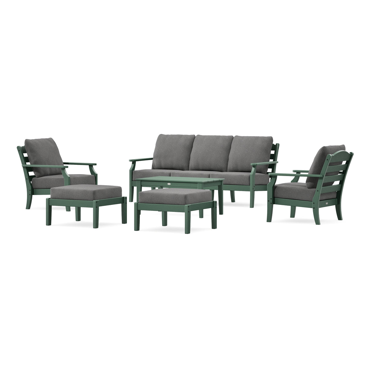 POLYWOOD Savannah 6-Piece Lounge Sofa Set in Green