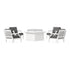 POLYWOOD PW Designer Series Estate 5-Piece Lounge Fire Table Set in Vintage White / Ash Charcoal