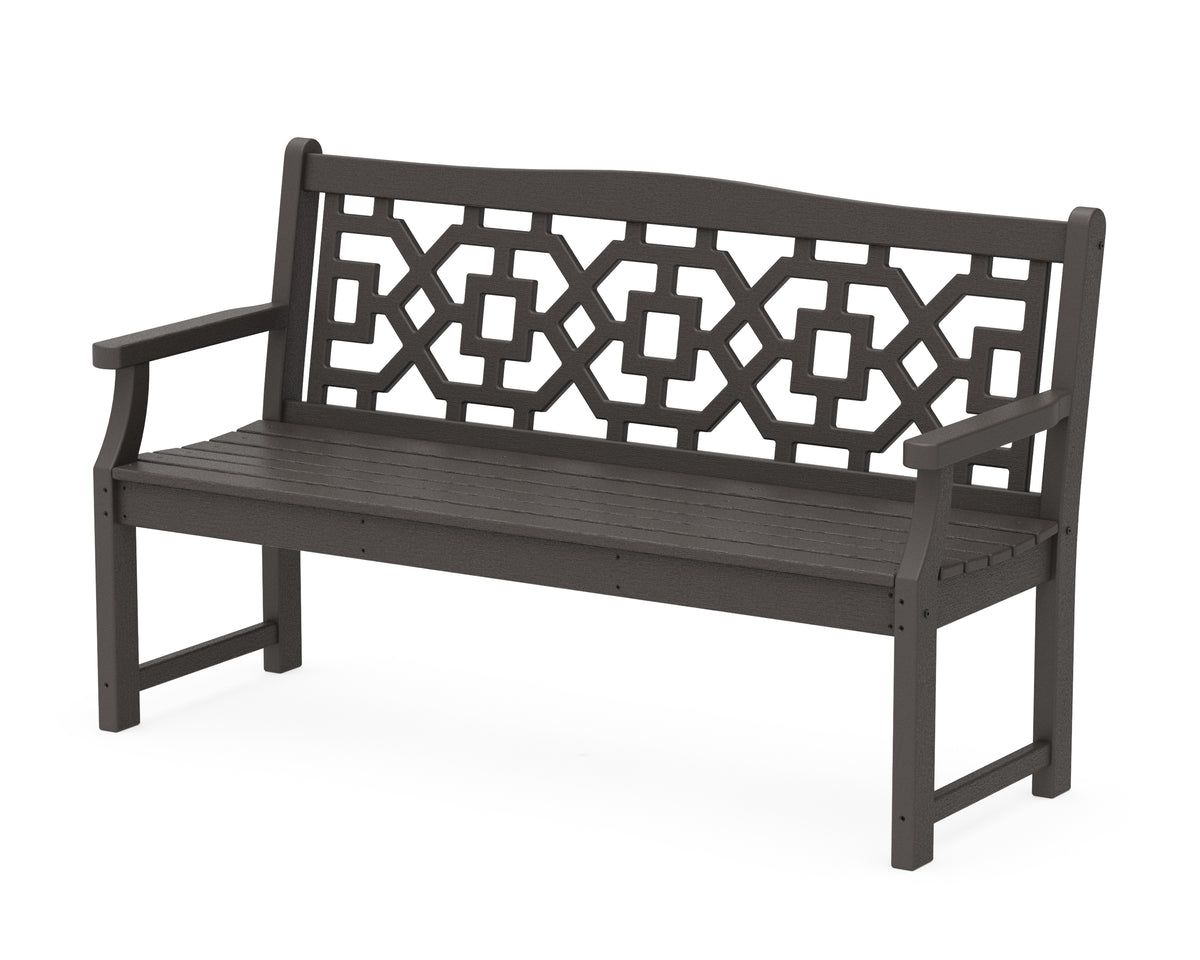 POLYWOOD Chinoiserie 60" Garden Bench in Vintage Coffee