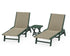 POLYWOOD 3-Piece Coastal Woven Chaise Lounge Set in Green / Dune Grass