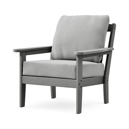 POLYWOOD Cottage Deep Seating Chair in Slate Grey / Granite