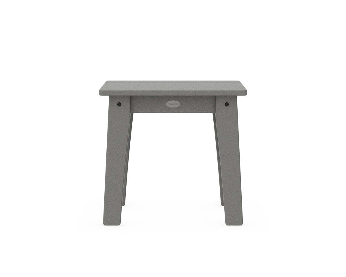 Angled view of the POLYWOOD Lakeside End Table in Slate Grey