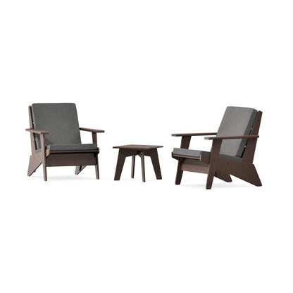 POLYWOOD Riviera Modern Lounge 3-Piece Set in Mahogany