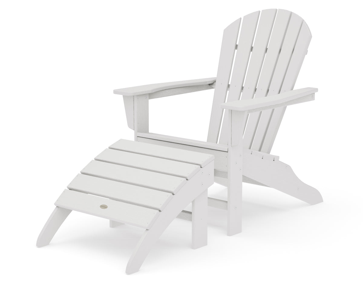 POLYWOOD South Beach Adirondack 2-Piece Set in Vintage White