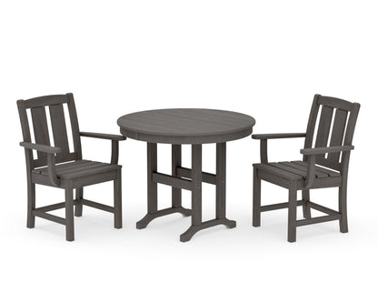 POLYWOOD Mission 3-Piece Farmhouse Dining Set in Driftwood