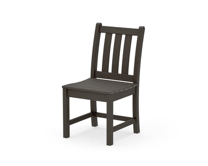 POLYWOOD Traditional Garden Dining Side Chair in Vintage Coffee