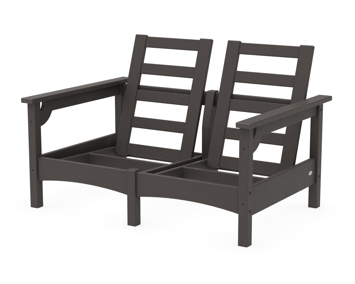POLYWOOD Club Loveseat Frame in Vintage Coffee