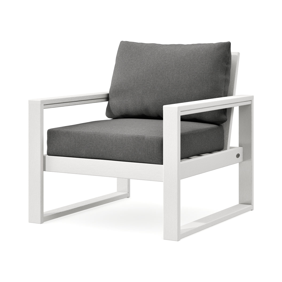 POLYWOOD EDGE Club Chair in Vintage White / Ash Charcoal