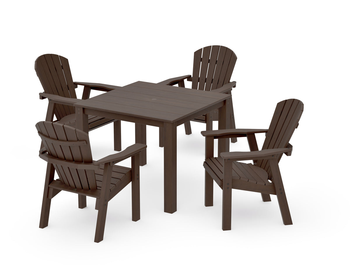POLYWOOD Seashell Coast 5-Piece Parsons Dining Set in Kona