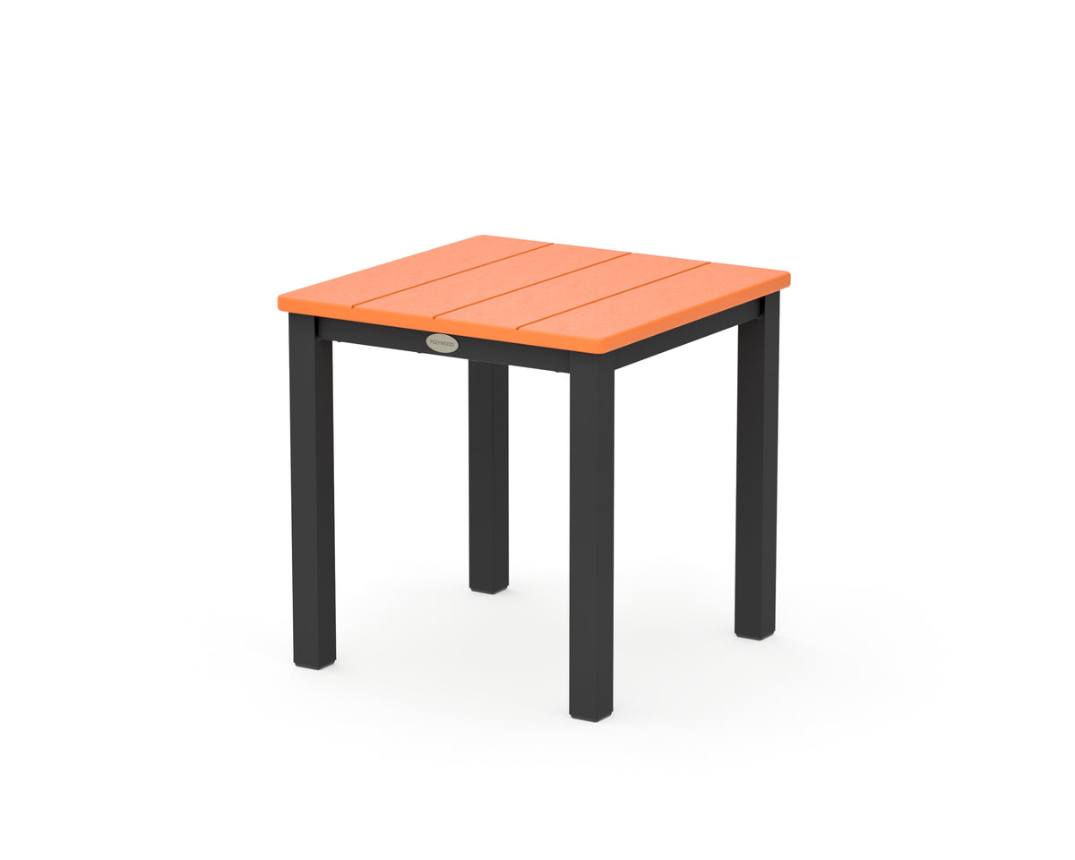 POLYWOOD Main Street 18" Side Table in Black / Tangerine