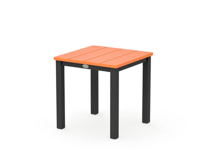 POLYWOOD Main Street 18" Side Table in Black / Tangerine