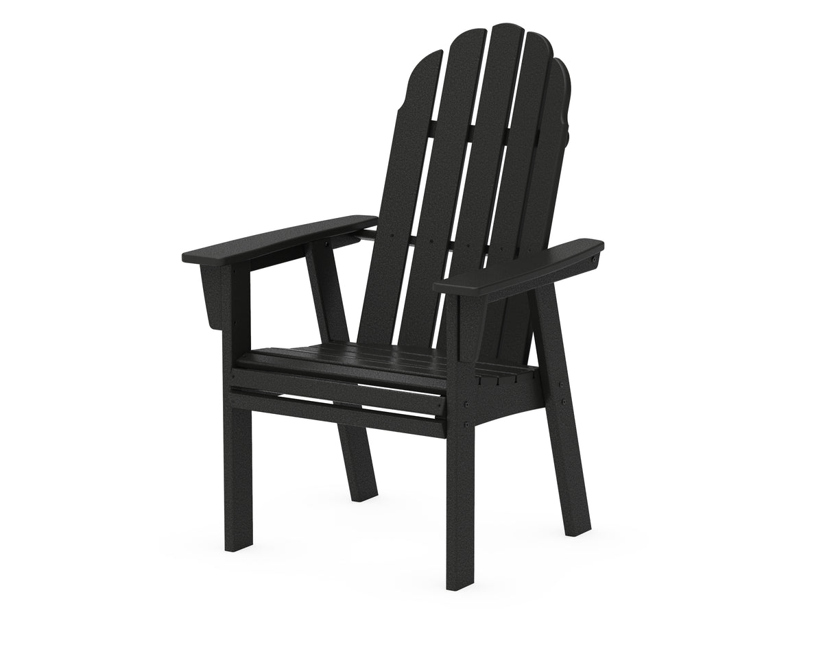 POLYWOOD Vineyard Curveback Adirondack Dining Chair in Black