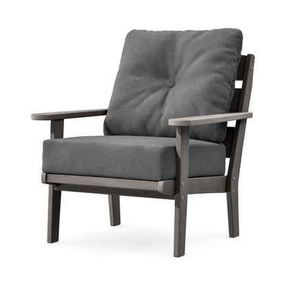 POLYWOOD Lakeside Deep Seating Chair in Driftwood / Ash Charcoal