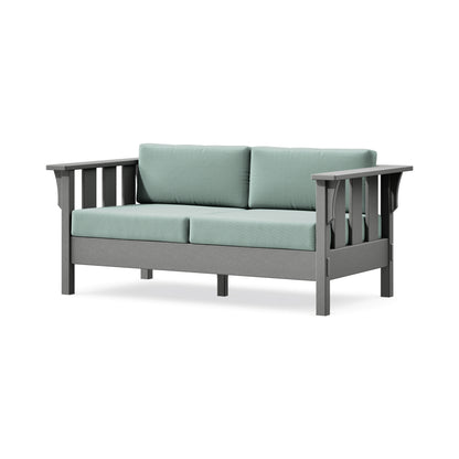 POLYWOOD Acadia Deep Seating Loveseat in Slate Grey / Spa
