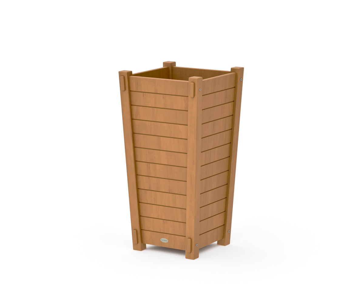 POLYWOOD Nautical Tapered Square Planter Box in Natural