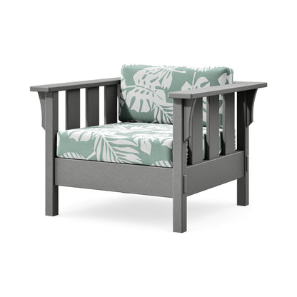 POLYWOOD Acadia Deep Seating Chair in Slate Grey / Leaf Glacier Spa