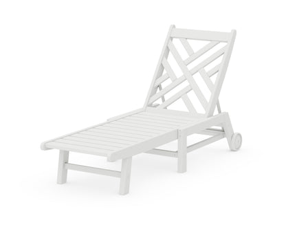 POLYWOOD Chippendale Chaise with Wheels in White