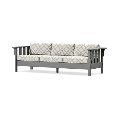 POLYWOOD Acadia Deep Seating Sofa in Slate Grey / Trellis Dune Burlap