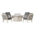 POLYWOOD Country Living Cottage 5-Piece Deep Seating Set with Fire Pit Table in Sand