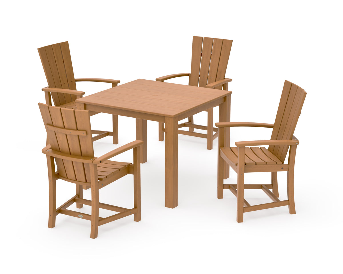 POLYWOOD Quattro 5-Piece Parsons Dining Set in Natural