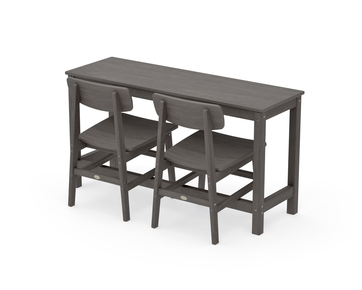 POLYWOOD Modern Studio Urban Chair 3-Piece Balcony Set in Driftwood