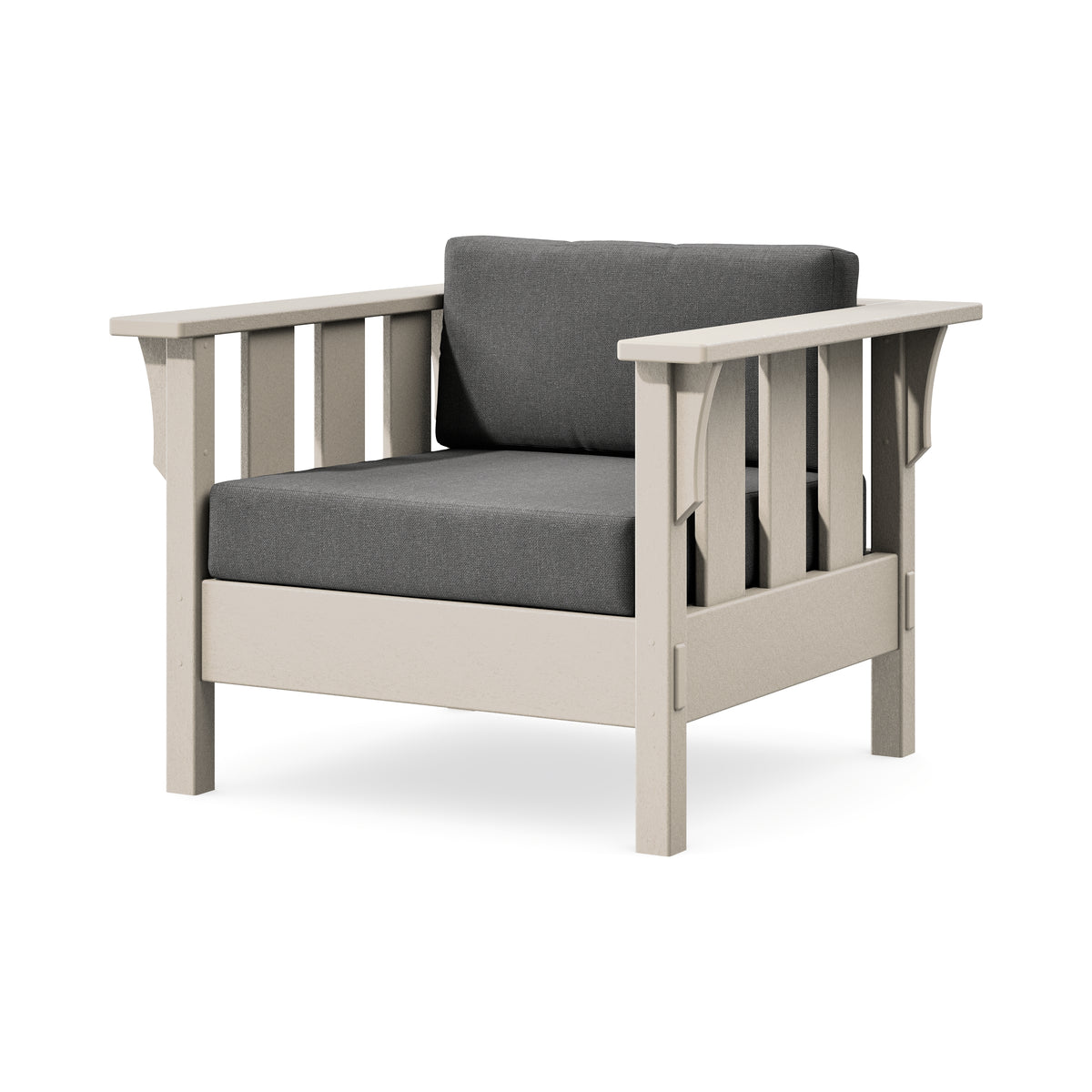 POLYWOOD Acadia Deep Seating Chair in Sand / Ash Charcoal
