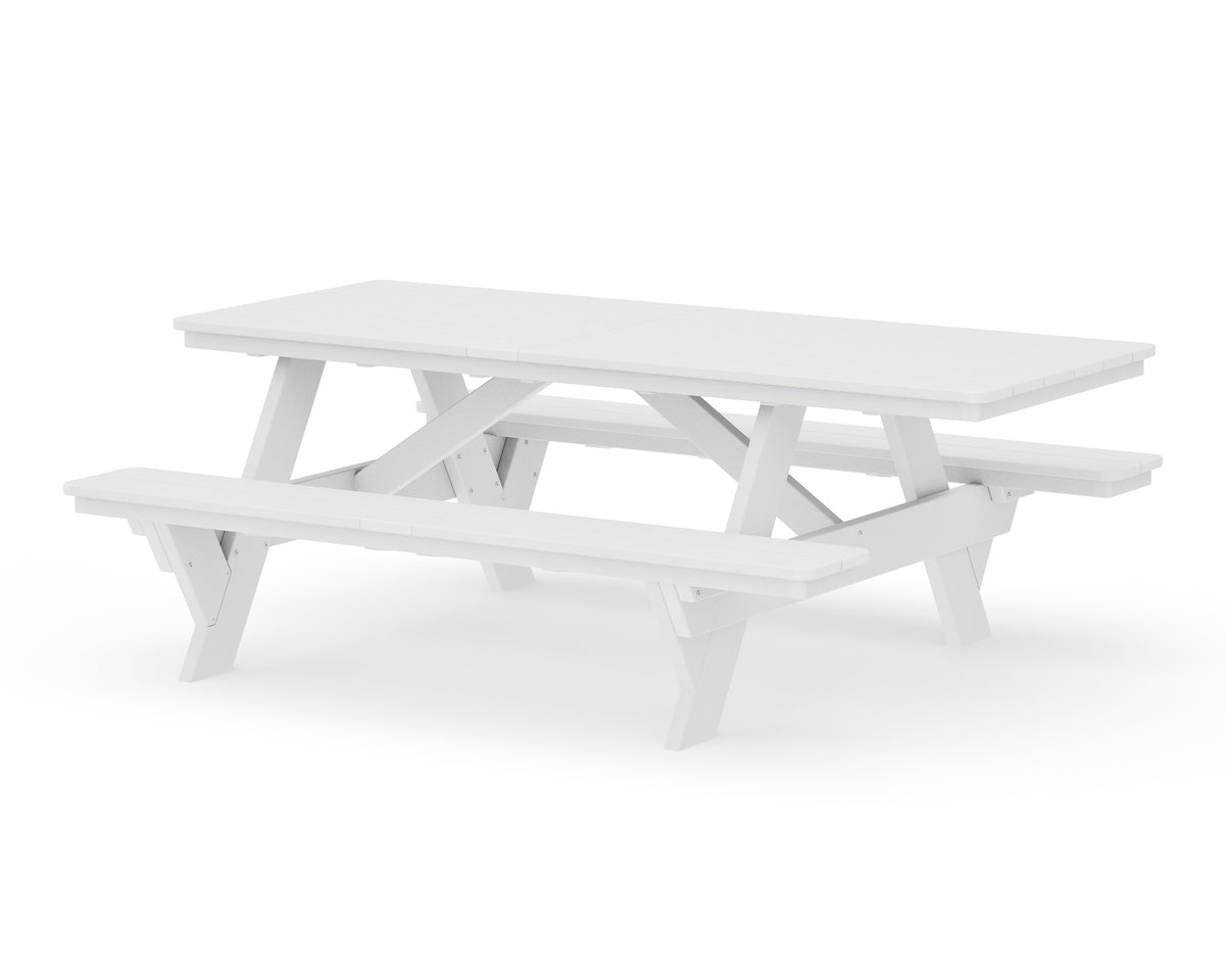POLYWOOD Rockford 85” ADA Picnic Table in White