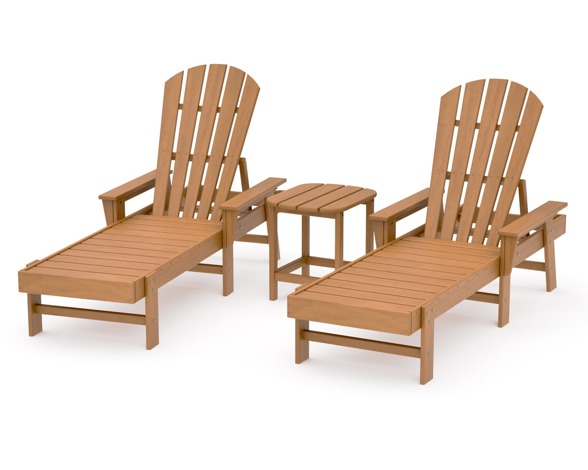 POLYWOOD South Beach Chaise 3-Piece Set in Natural
