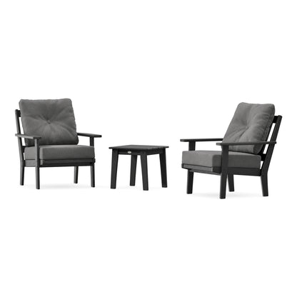 POLYWOOD Oxford 3-Piece Deep Seating Set in Black