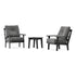 POLYWOOD Oxford 3-Piece Deep Seating Set in Black