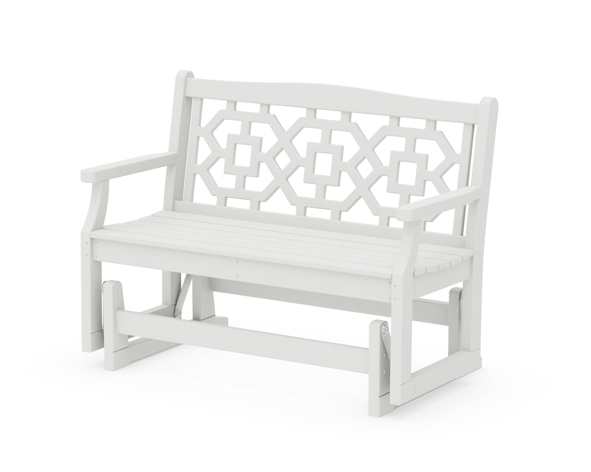 POLYWOOD Chinoiserie 48" Glider in Vintage White