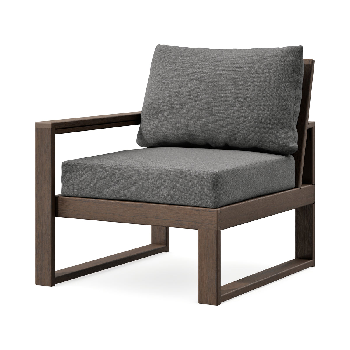 POLYWOOD EDGE Modular Left Arm Chair in Kona / Ash Charcoal