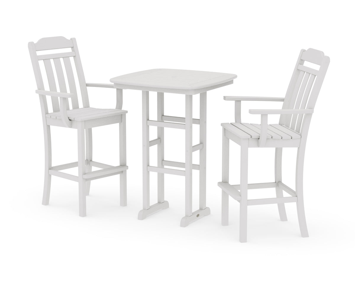 POLYWOOD Cottage 3-Piece Bar Set in Vintage White