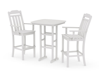 POLYWOOD Cottage 3-Piece Bar Set in Vintage White