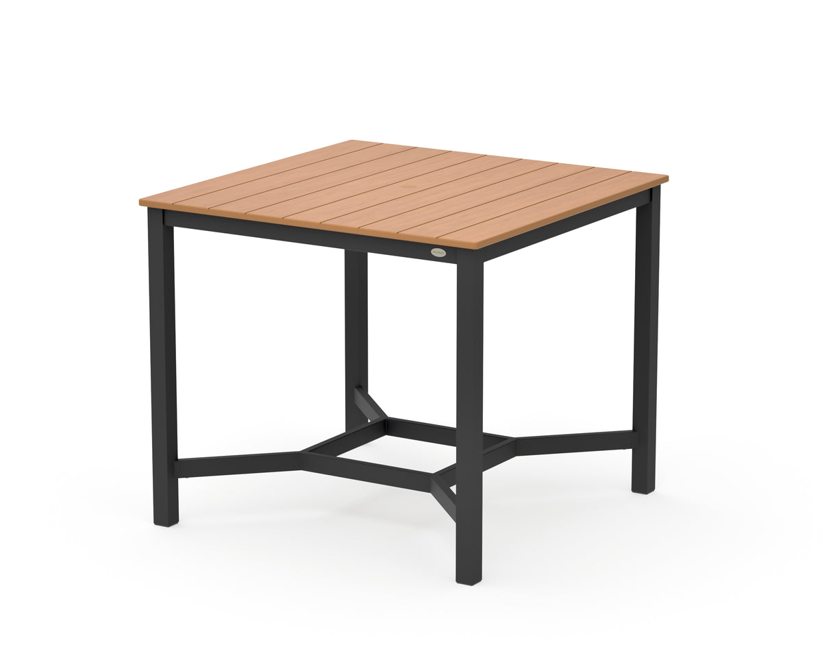 POLYWOOD Main Street 42 x 42 Counter Table in Black / Natural