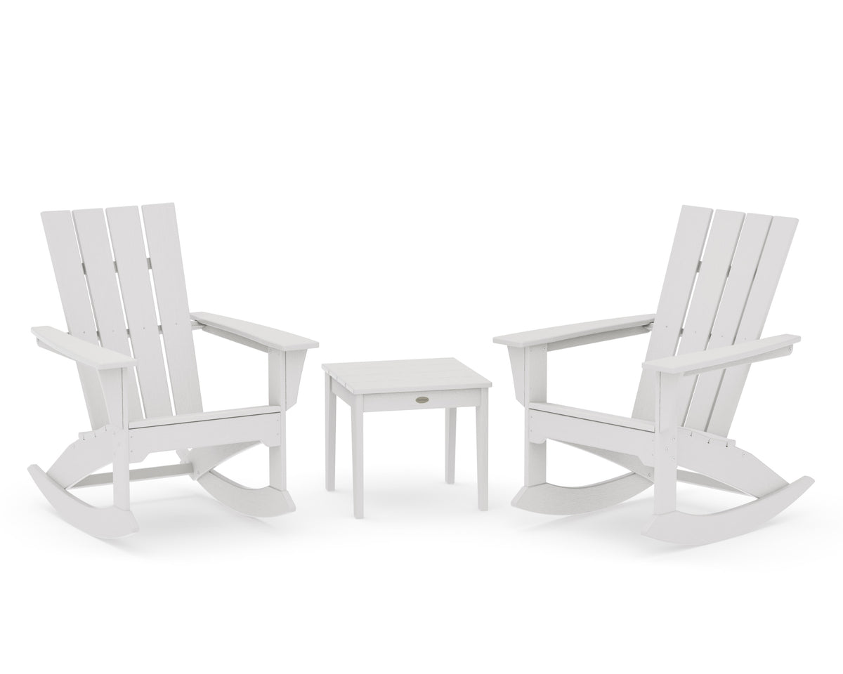 POLYWOOD Quattro 3-Piece Rocker Set in Vintage White