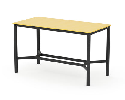 POLYWOOD Main Street 36 x 72 Bar Table in Black / Lemon