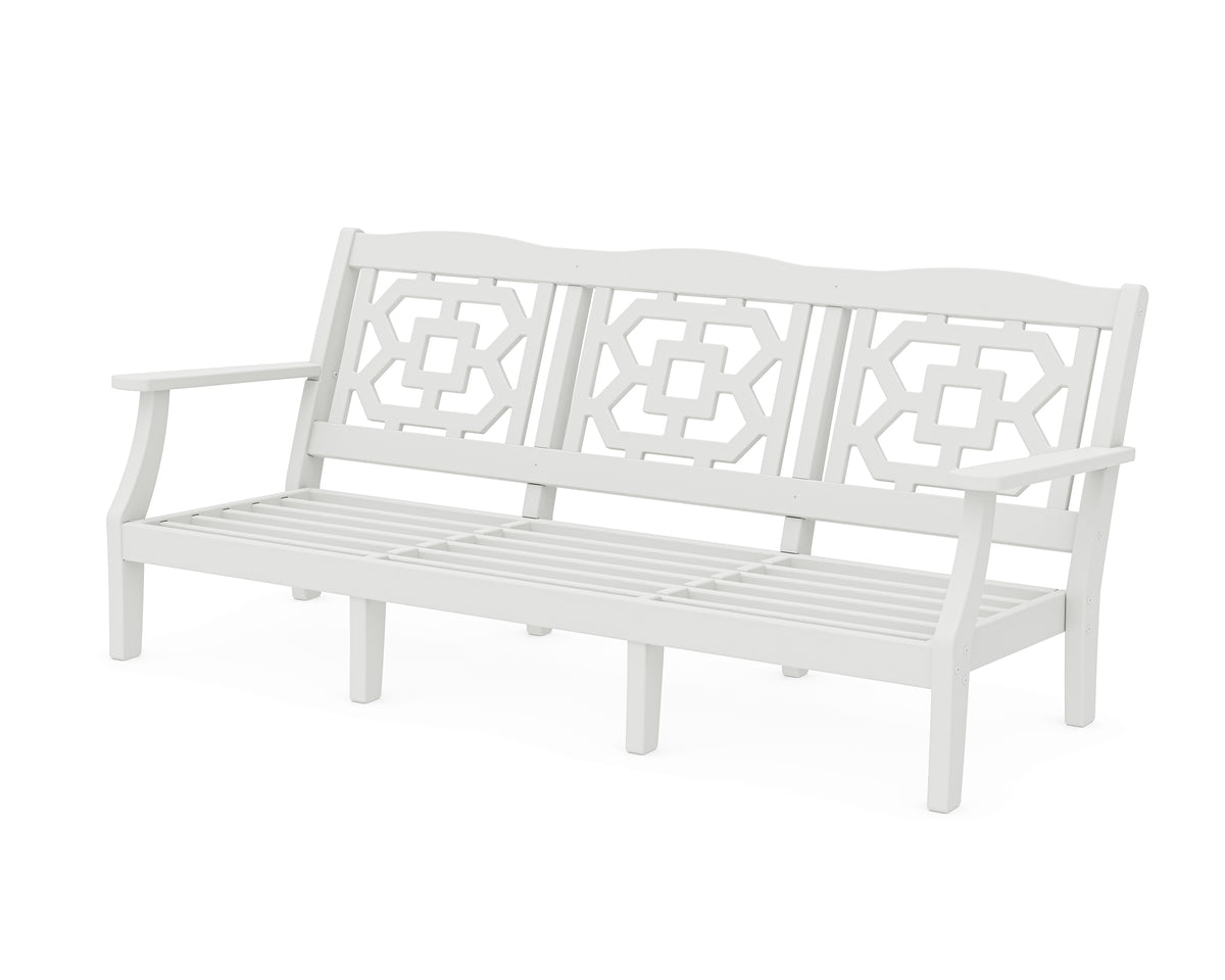 POLYWOOD Chinoiserie Deep Seating Sofa Frame in Vintage White
