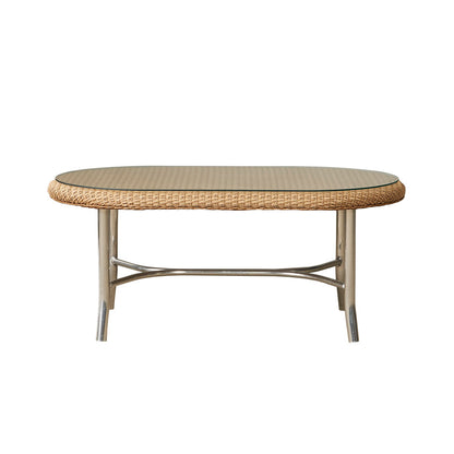 Lloyd Flanders Lloyd Loom 43" Oval Cocktail Table – Mini-Random Weave, lifestyle photo 2
