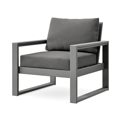 POLYWOOD EDGE Club Chair in Slate Grey / Ash Charcoal