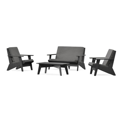 POLYWOOD Riviera Modern Lounge 4-Piece Set in Black