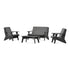 POLYWOOD Riviera Modern Lounge 4-Piece Set in Black
