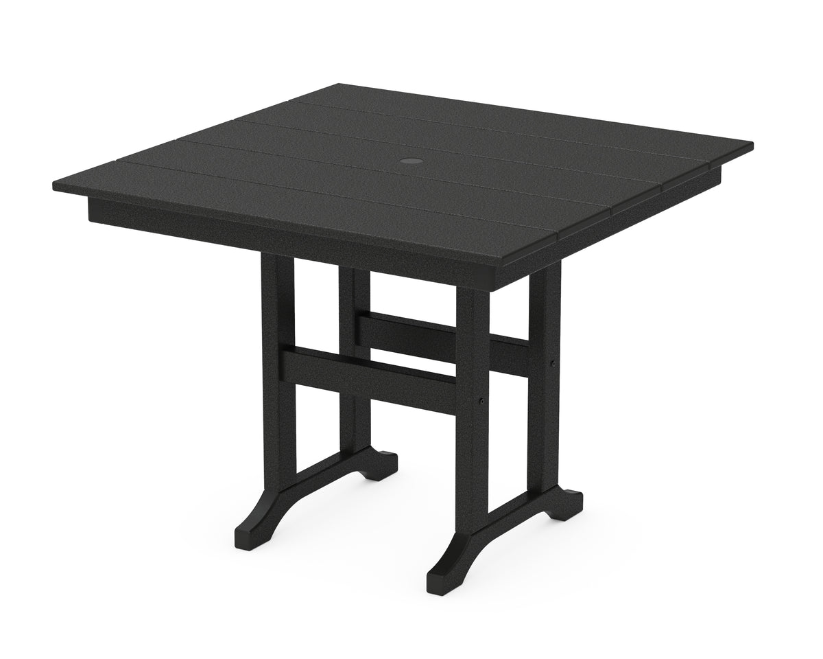 POLYWOOD Farmhouse 37" Dining Table in Black