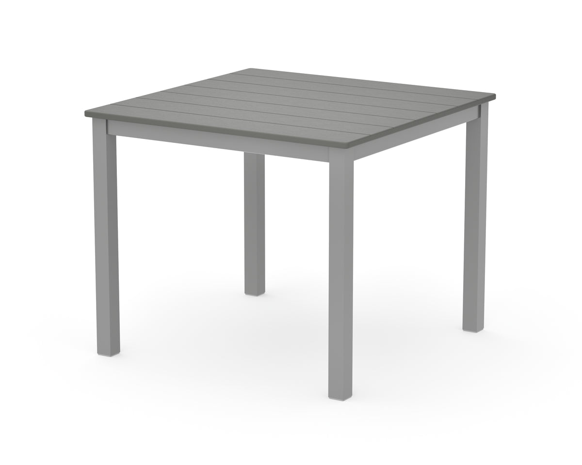 POLYWOOD Main Street 36" x 36" Dining Table in Silver / Slate Grey