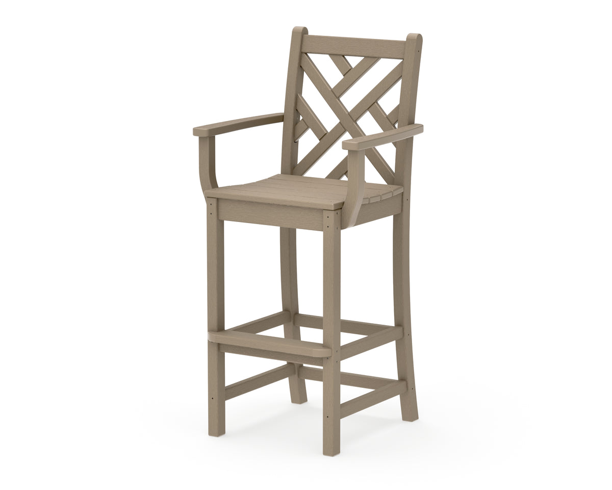 POLYWOOD Chippendale Bar Arm Chair in Vintage Sahara